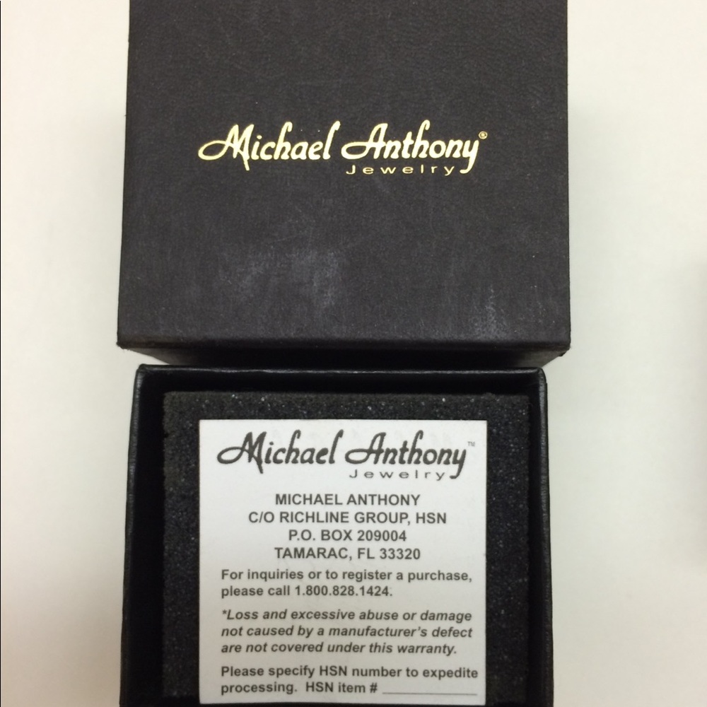 MICHAEL ANTHONY 14k White Gold 4mm Ring Size 6 NEW - Picture 4 of 5
